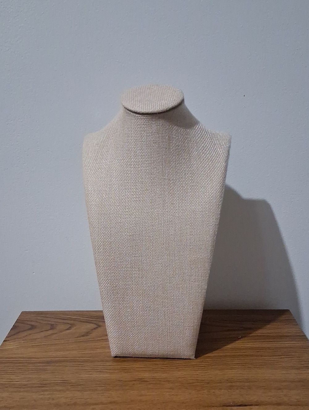 Linen Necklace Display Bust in Beige - Home Accents